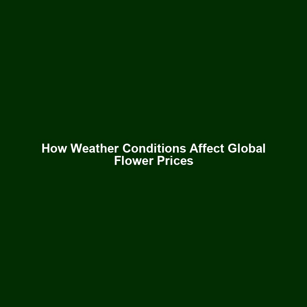 How Weather Conditions Affect Global Flower Prices