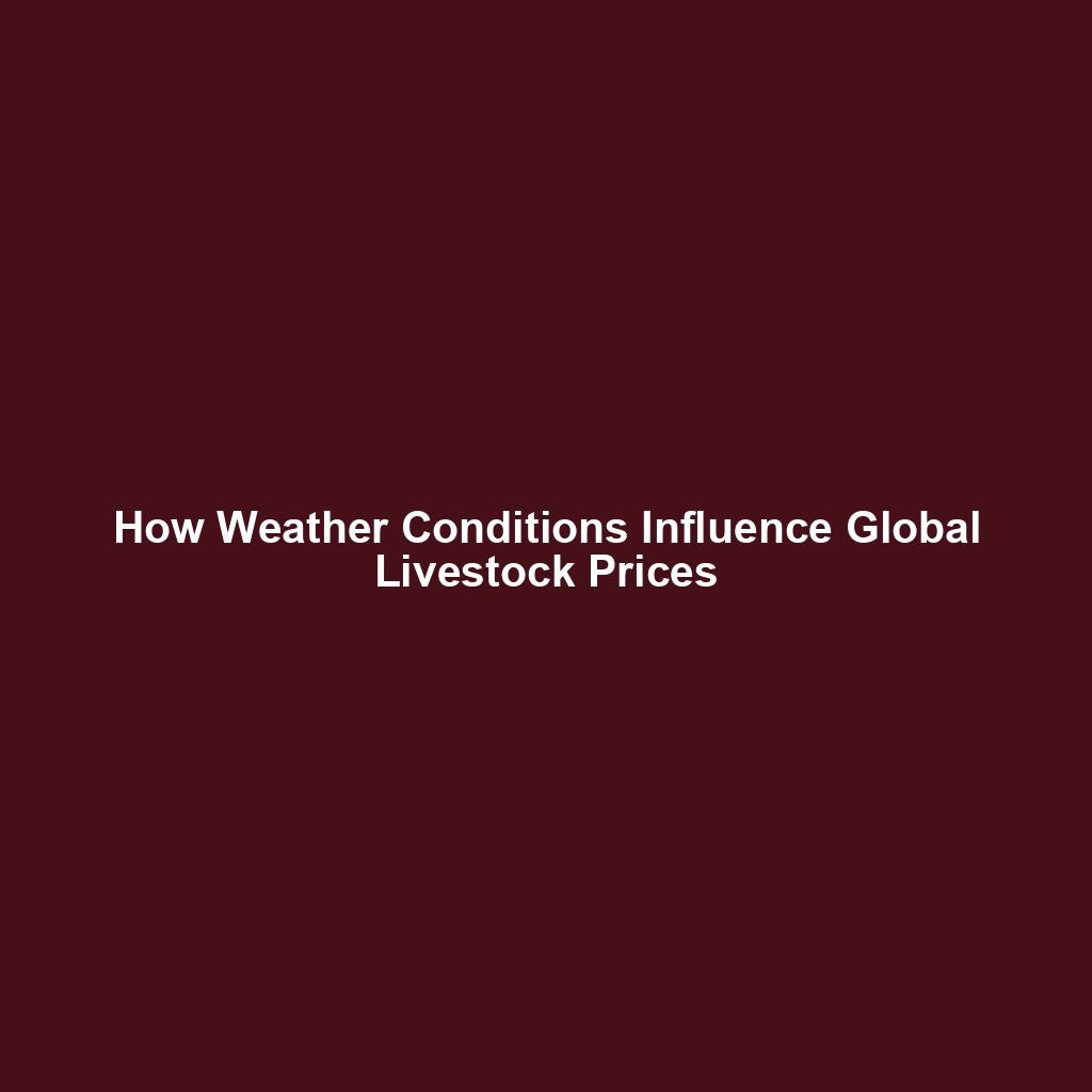 How Weather Conditions Influence Global Livestock Prices