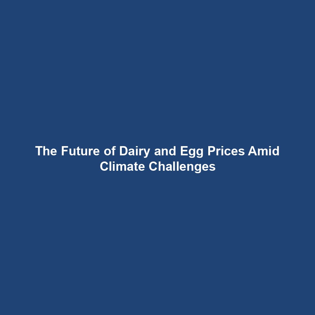 The Future of Dairy and Egg Prices Amid Climate Challenges