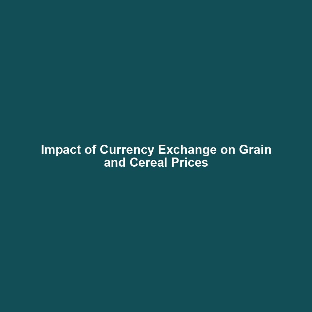 Impact of Currency Exchange on Grain and Cereal Prices