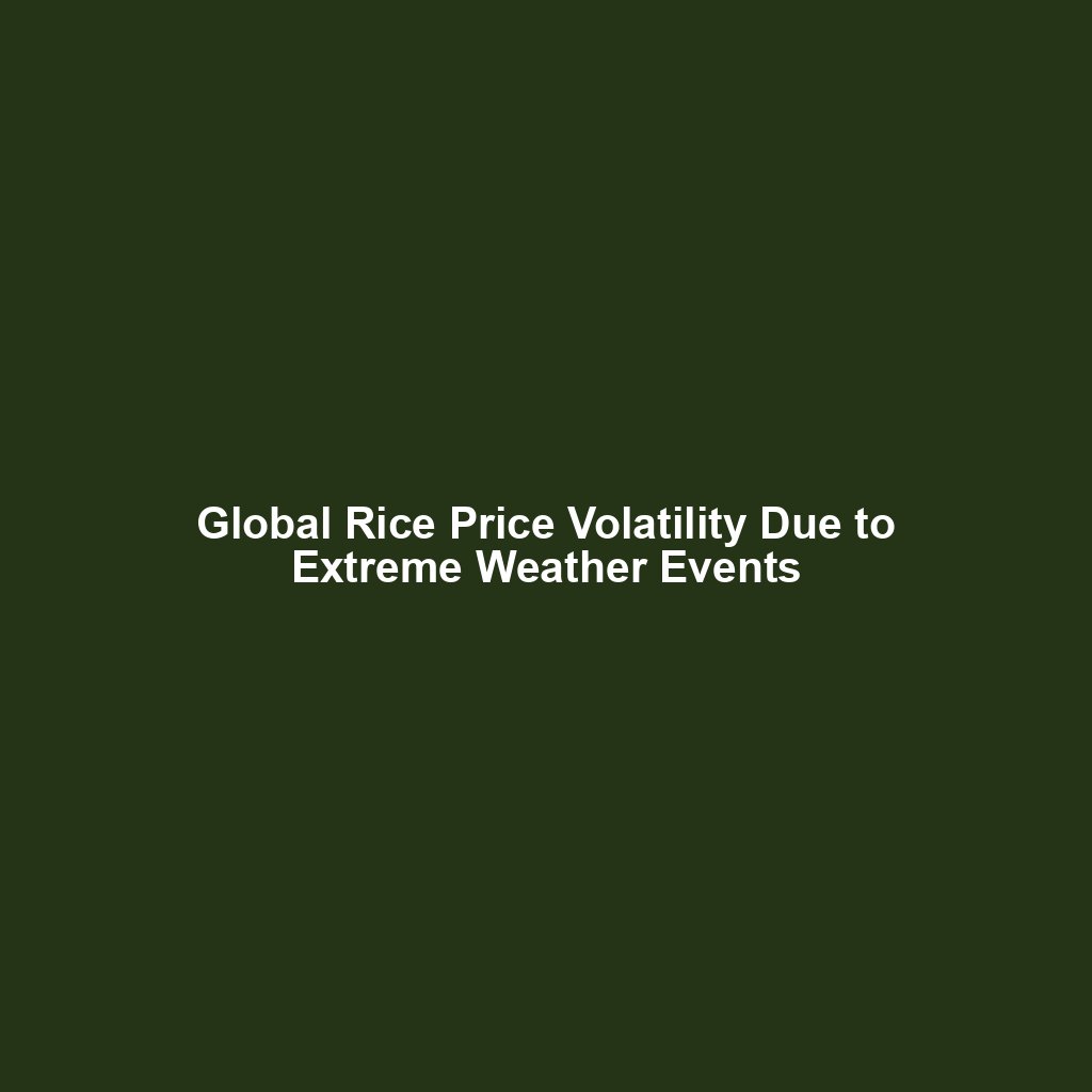 Global Rice Price Volatility Due to Extreme Weather Events