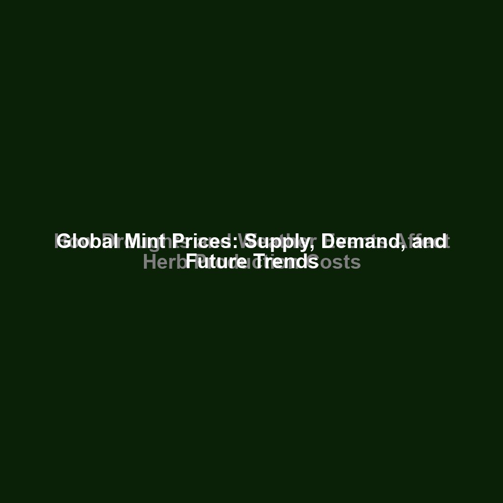 Global Mint Prices: Supply, Demand, and Future Trends