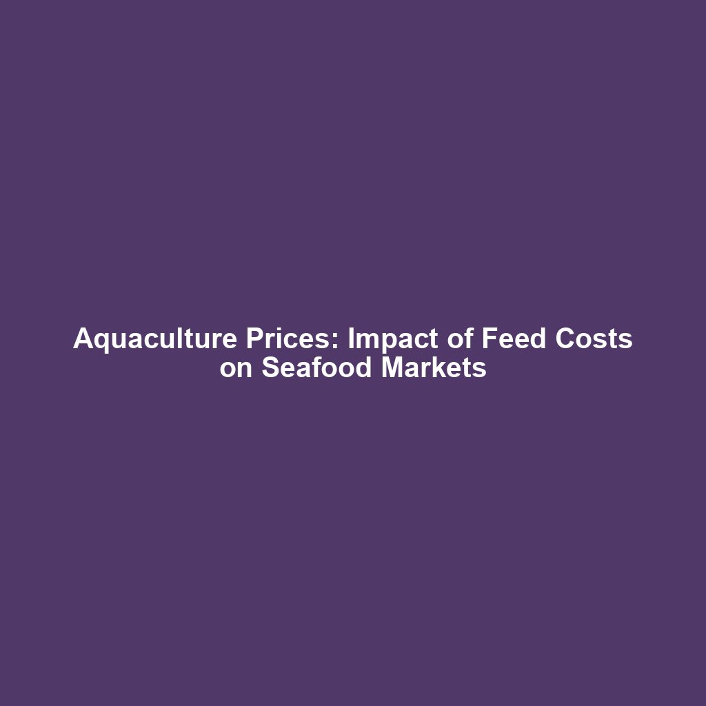 Aquaculture Prices: Impact of Feed Costs on Seafood Markets