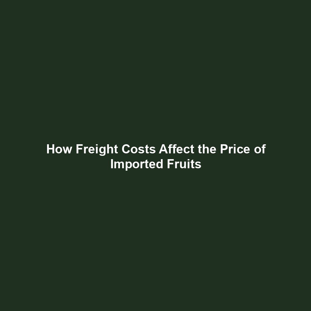 How Freight Costs Affect the Price of Imported Fruits