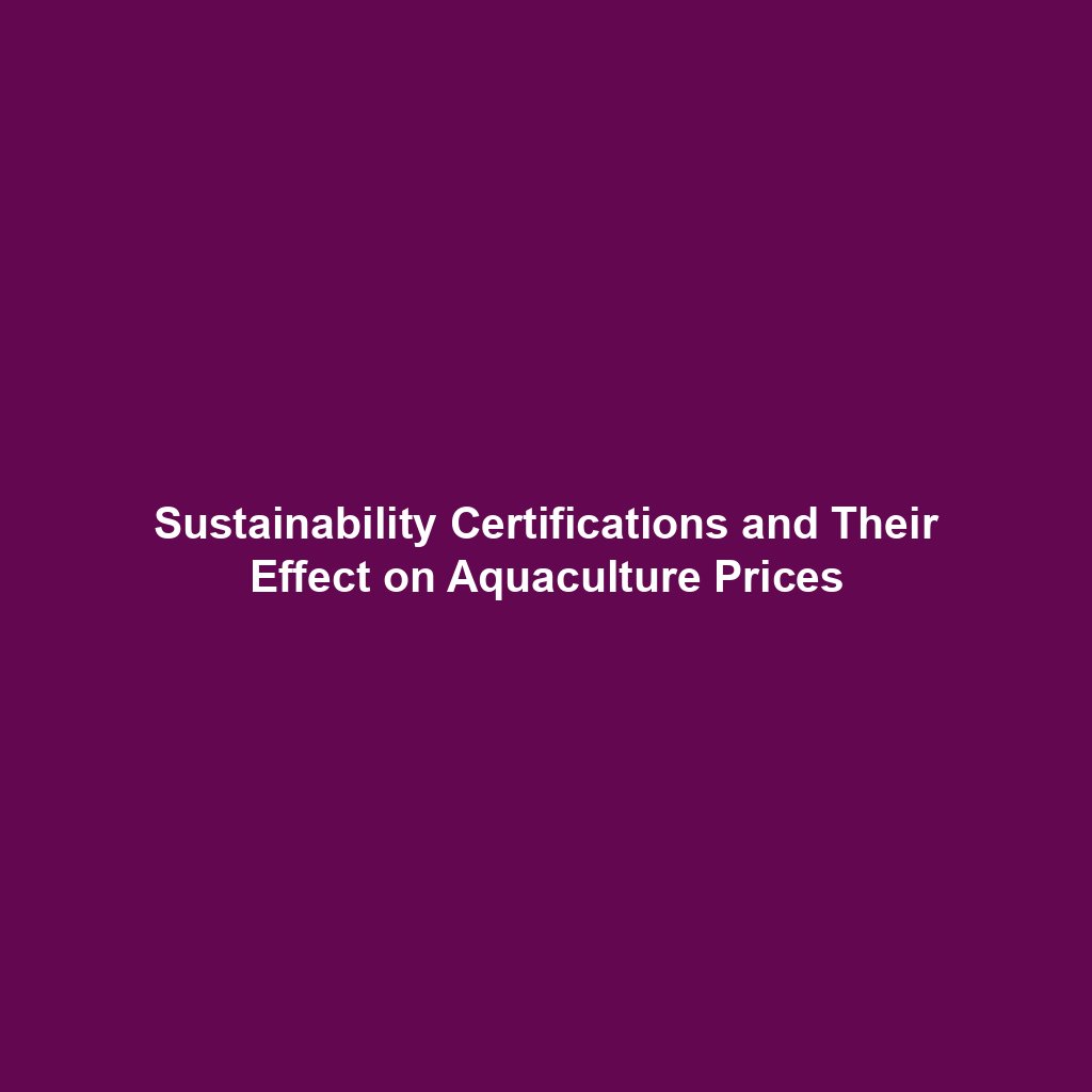 Sustainability Certifications and Their Effect on Aquaculture Prices