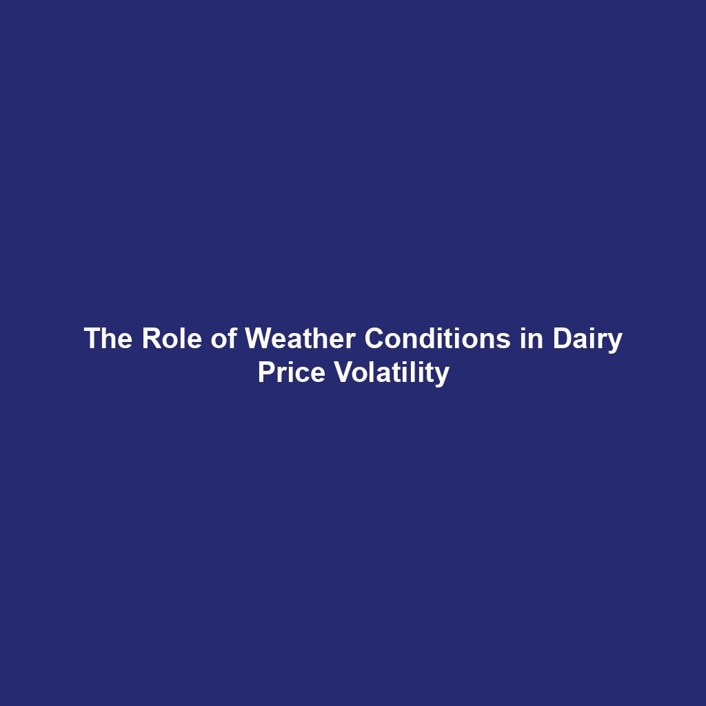 The Role of Weather Conditions in Dairy Price Volatility