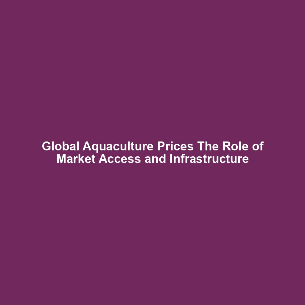 Global Aquaculture Prices The Role of Market Access and Infrastructure