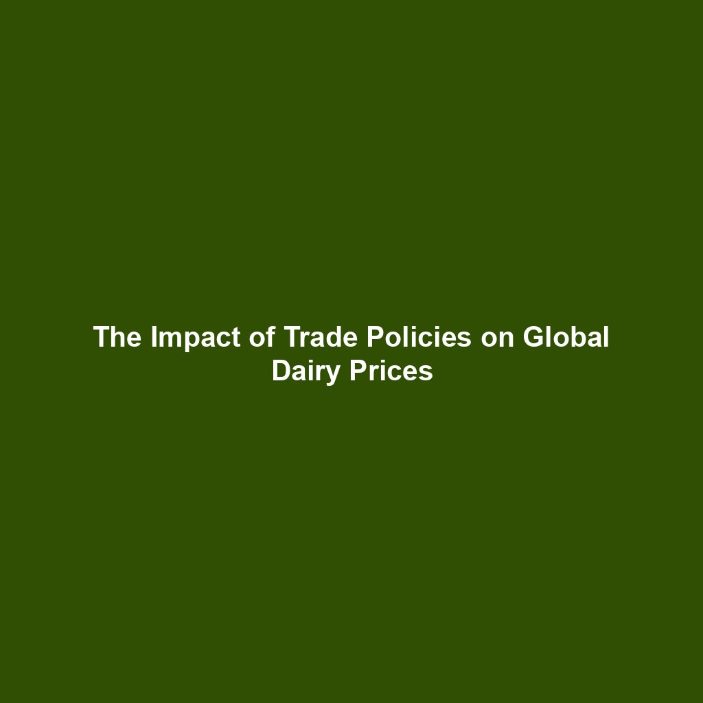 The Impact of Trade Policies on Global Dairy Prices