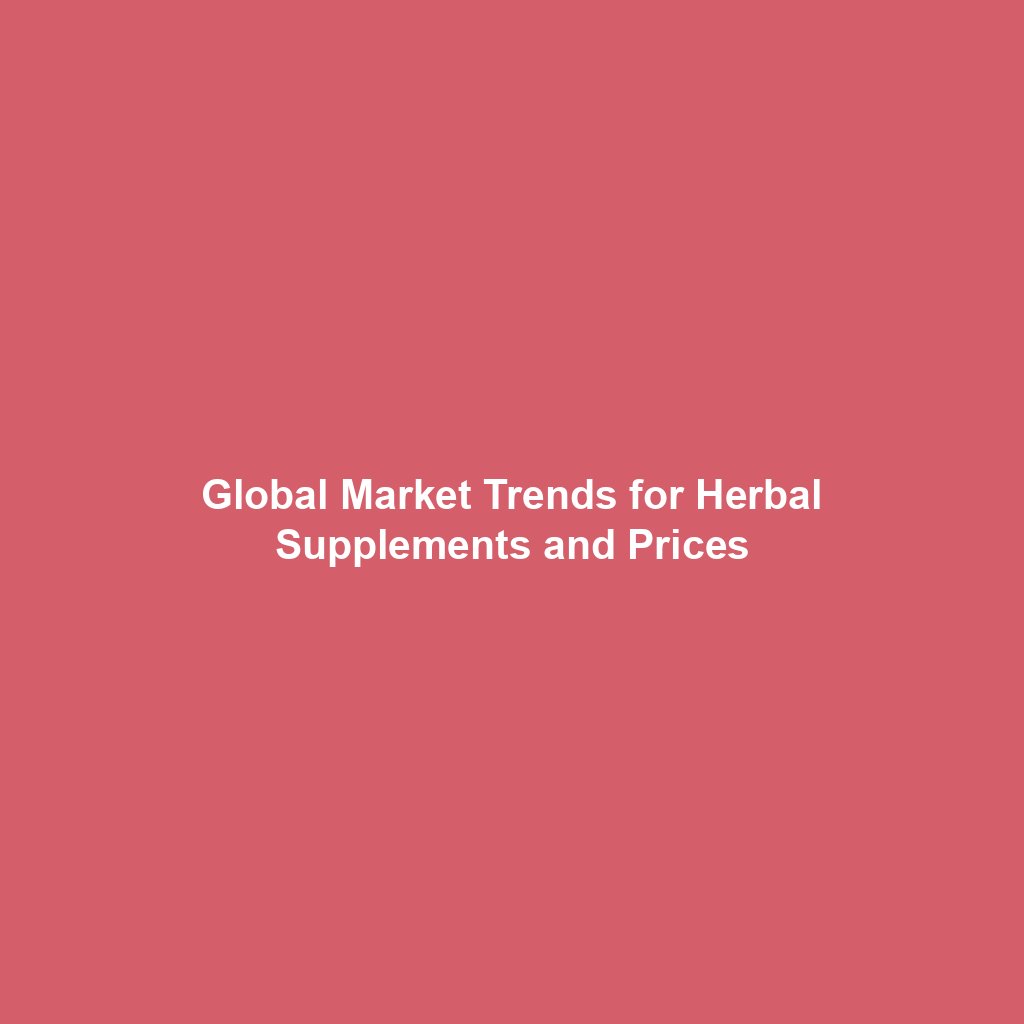 Global Market Trends for Herbal Supplements and Prices