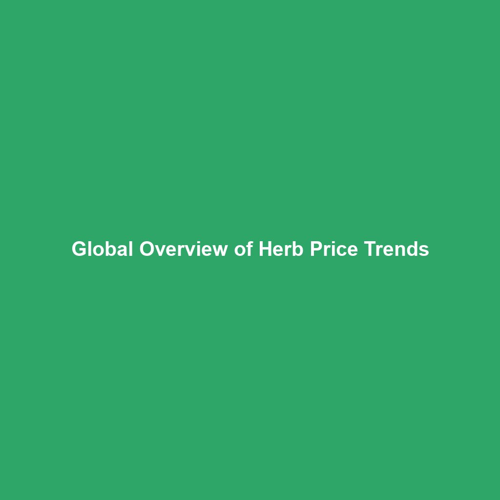 Global Overview of Herb Price Trends