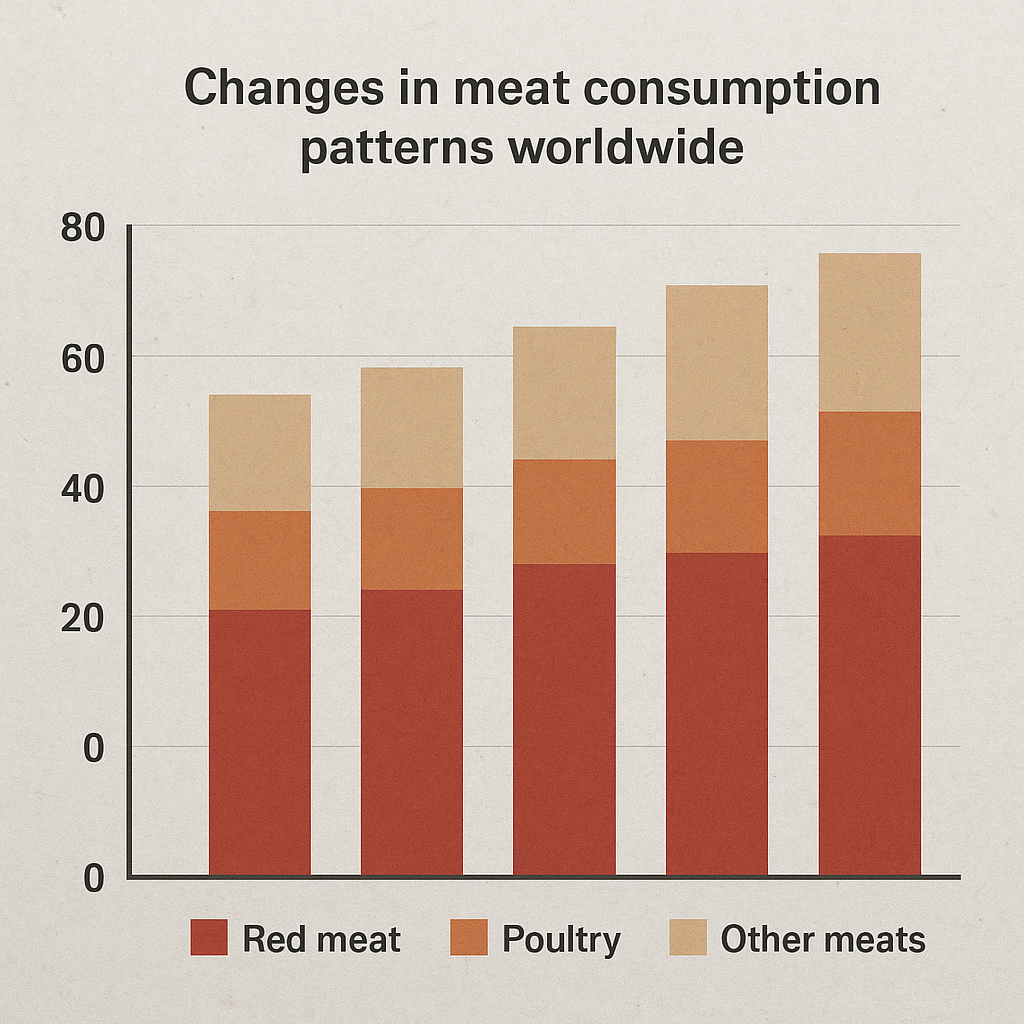 Changes in meat consumption patterns worldwide