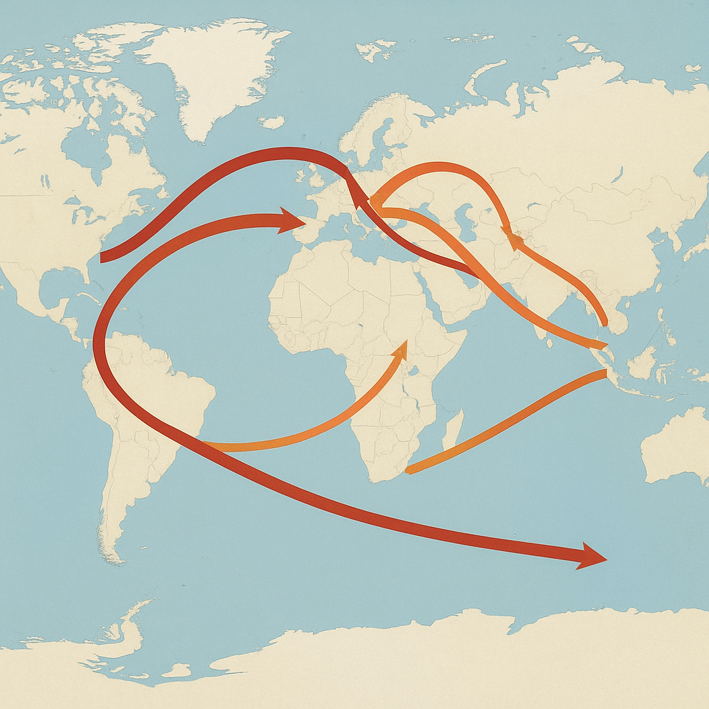 Shifts in global fruit and vegetable trade flows